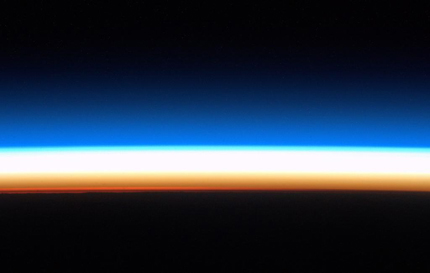 Earth's horizon, just before sunrise