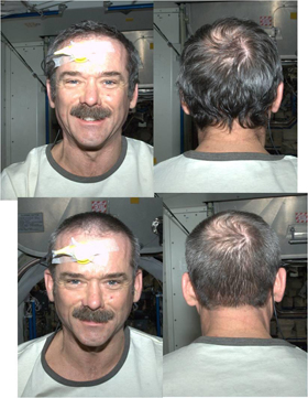 Space Haircut, before and after.