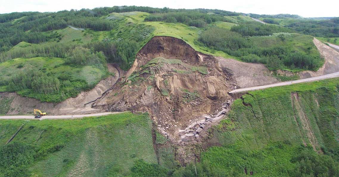 Road landslide