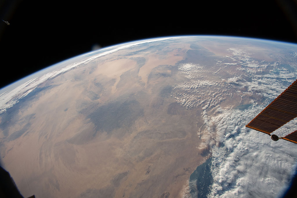 The Libyan Desert, a 700,000 km2 territory in the north west of the Sahara, as photographed by David Saint-Jacques aboard the International Space Station. (Credit: Canadian Space Agency/NASA)
