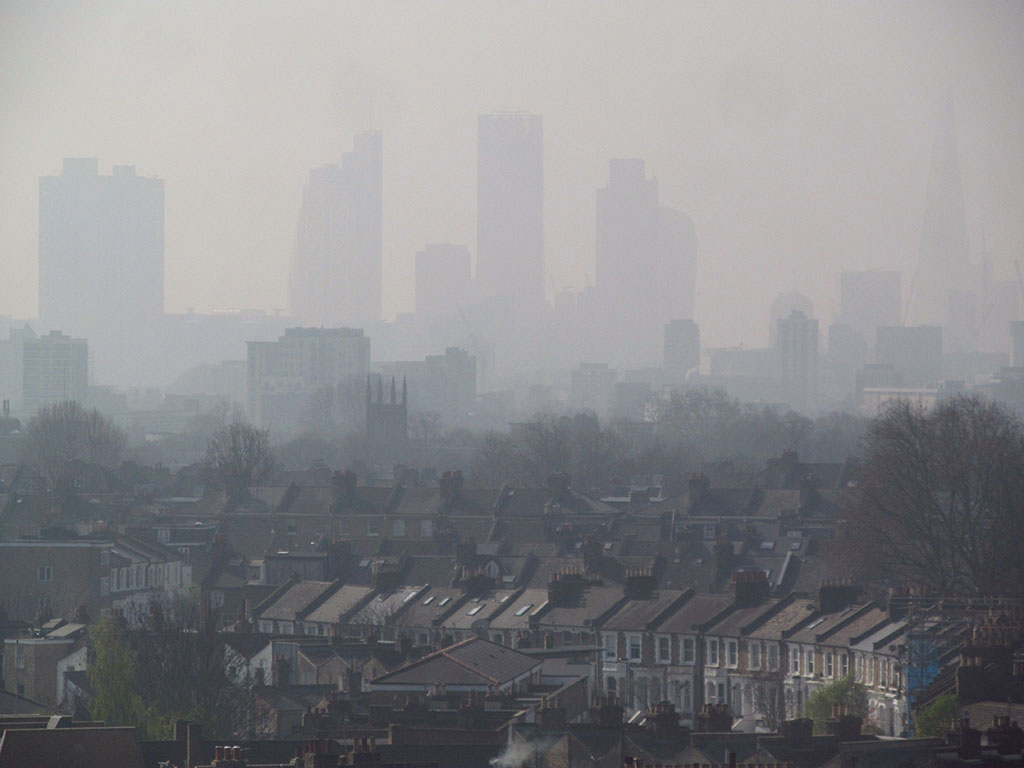 London Air Pollution seen from Hackney. (Credit: David Holt)