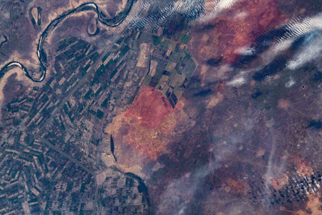 This photo of Kinanah, Sudan, was taken by David Saint-Jacques from the International Space Station. (Credit: Canadian Space Agency/NASA)