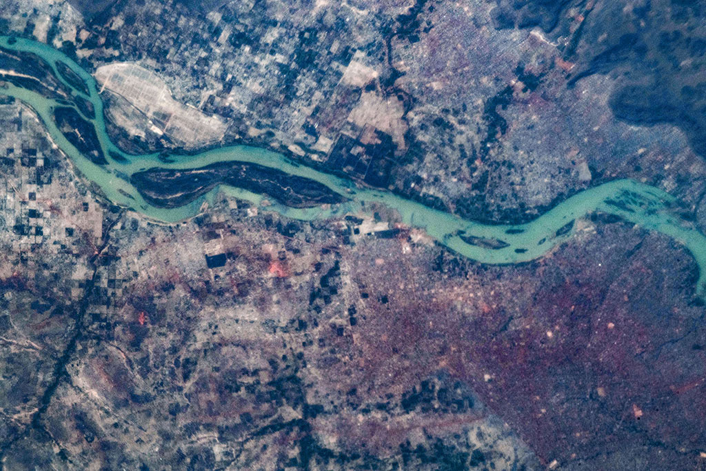 Bamako, Mali, is one of the fastest-growing cities in the world. This photo was taken from the International Space Station by David Saint-Jacques. (Credit: Canadian Space Agency/NASA)