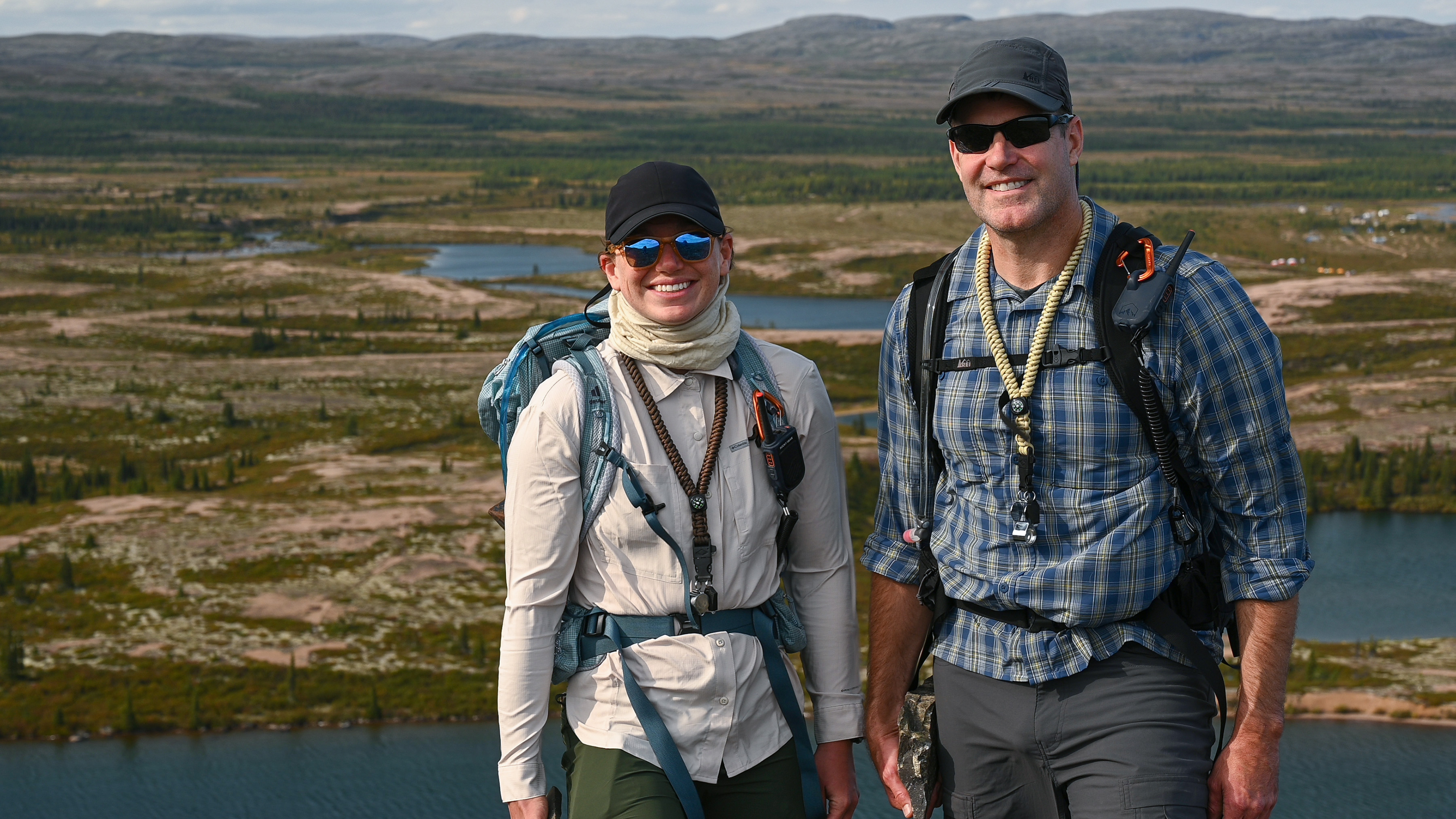 CSA astronauts Jenni Gibbons and Jeremy Hansen at Kamestastin crater ...