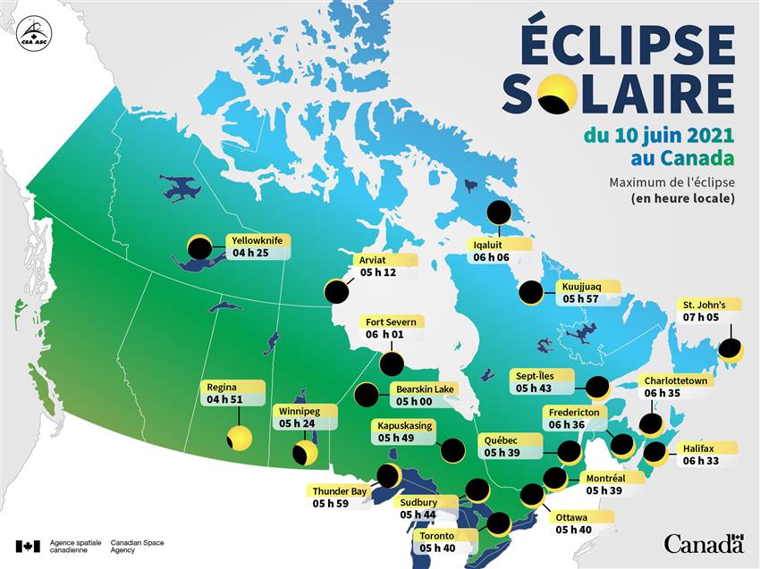 Éclipse solaire du 10 juin 2021 au Canada