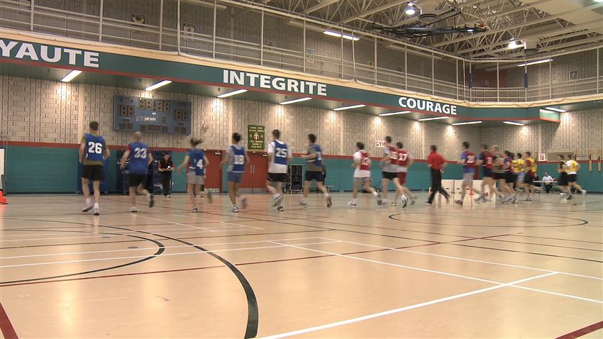 The candidates participate in a running test