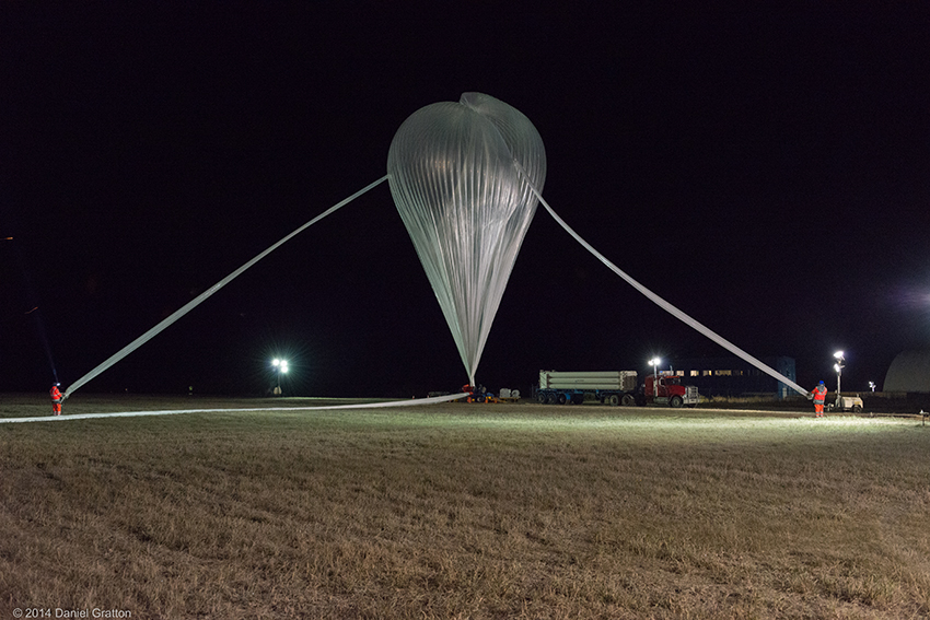 Ballon lancé lors de la campagne Strato Science 2014