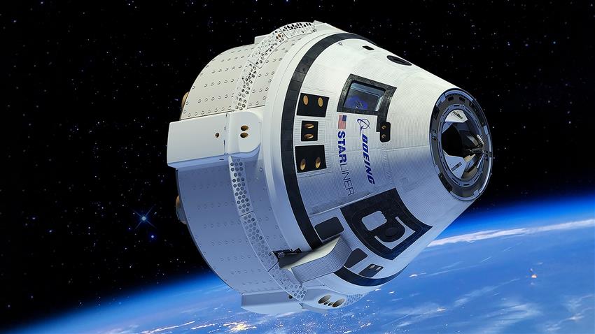 The CST-100 Starliner spacecraft in Earth orbit.