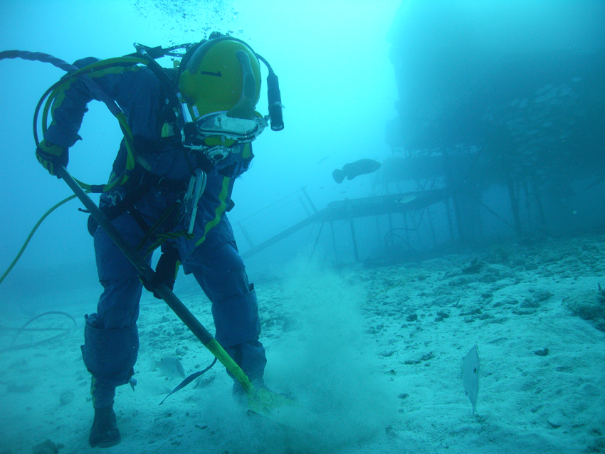 Chris Hadfield on the sea floor
