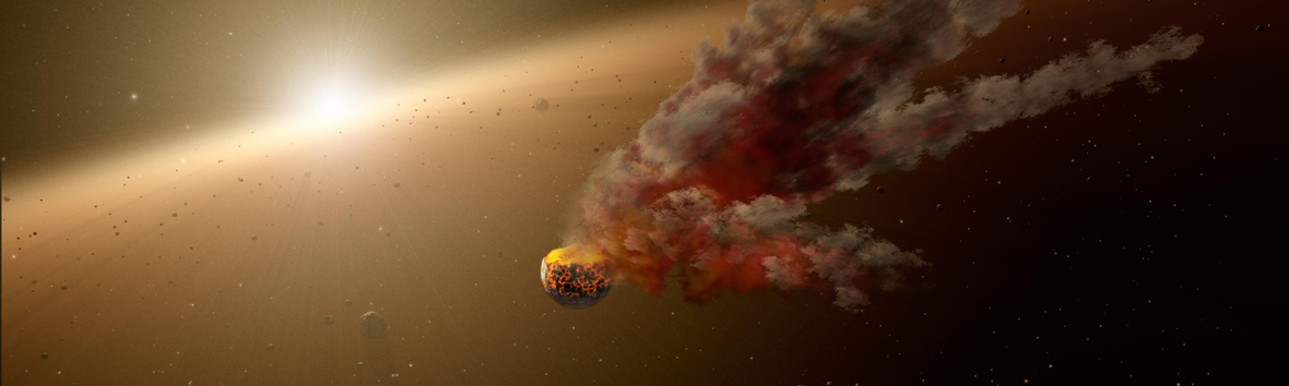 Asteroid collision led to the building of planets (artist concept)