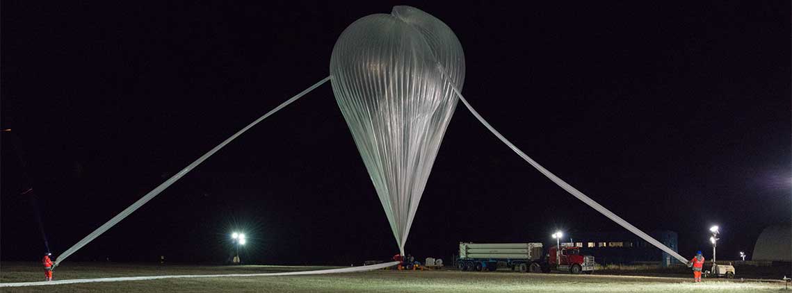 Balloon launched during the Strato Science 2014 Campaign