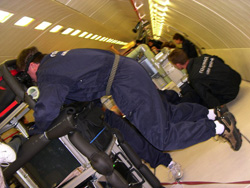 L'expérience Corps en milieu spatial, testée lors de vols paraboliques en France.