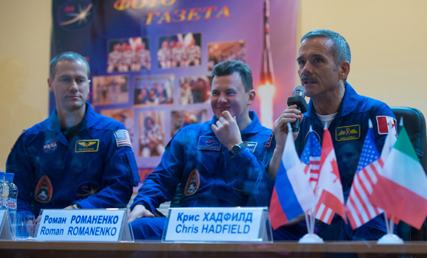 Conférence de presse de l'équipage de la mission Expedition 34/35