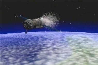 Vignette de la vidéo 'Animation montrant les diverses séquences de l'atterrissage d'une capsule Soyouz'
