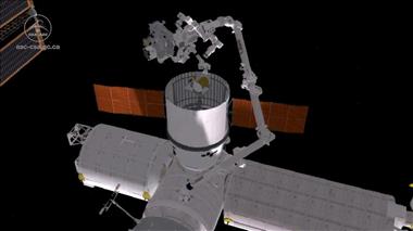 Vignette de la vidéo 'Dextre installe la charge utile OPALS sur la Station spatiale internationale'